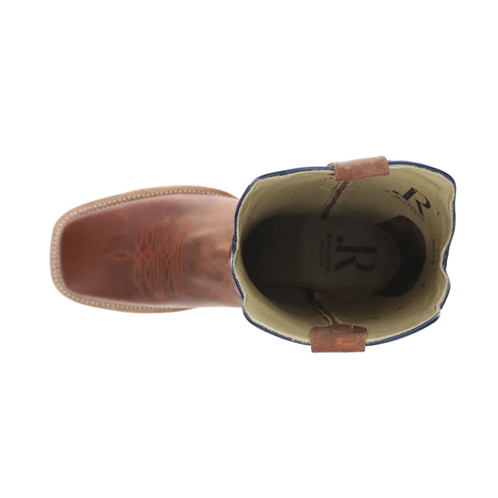 11 Inch Wide Square Toe Pull On Cowboy Boots - Image 4