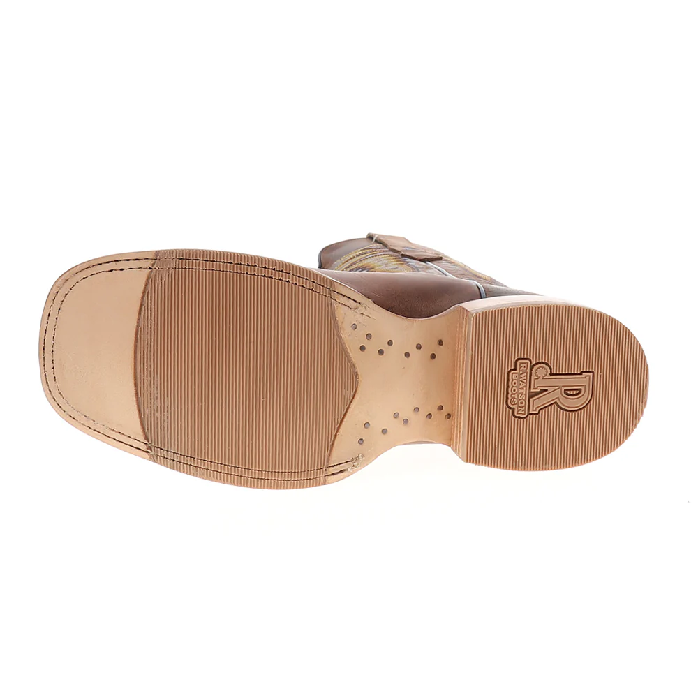 11 Inch Wide Square Toe Pull On Cowboy Boots - Image 5