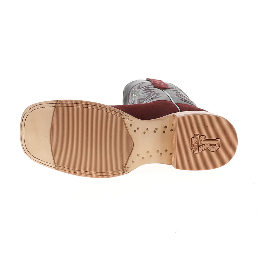 11 Inch Wide Square Toe Pull On Cowboy Boots - Image 5