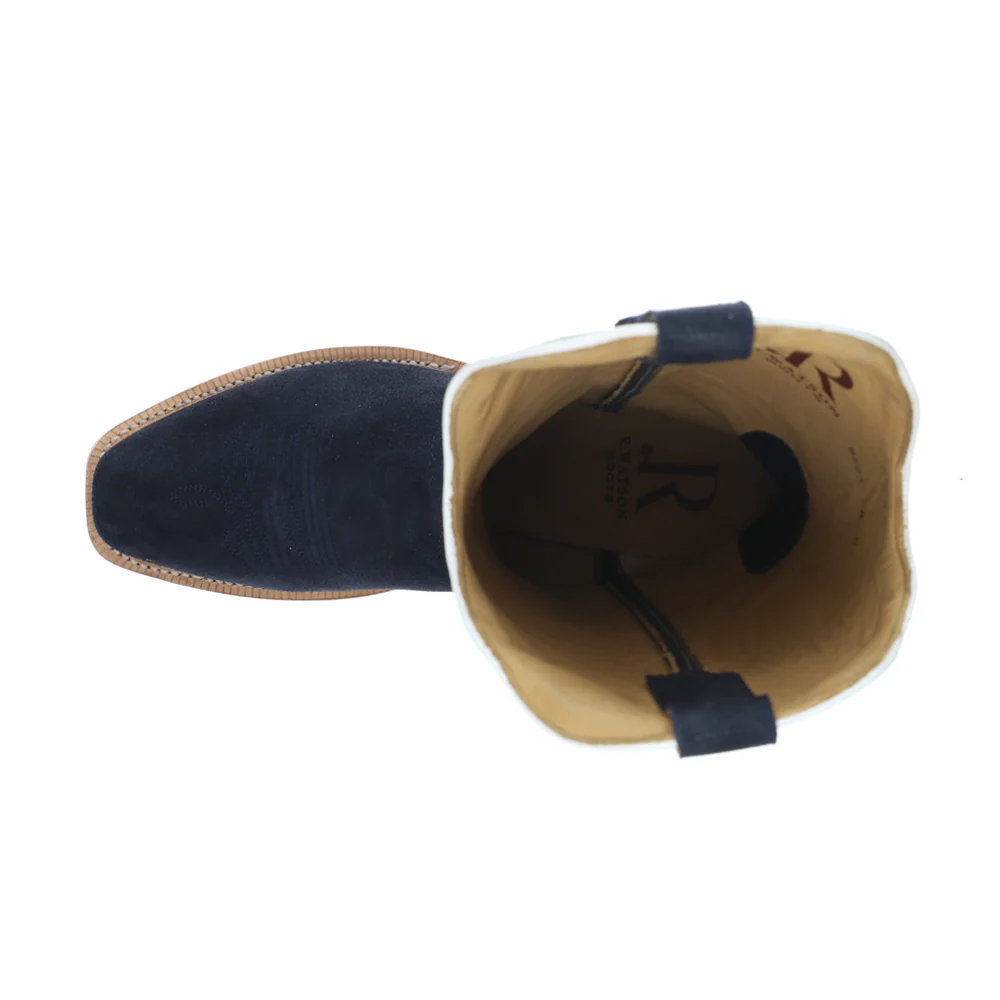 13 Inch Roughout Narrow Square Toe Pull On Cowboy Boots - Image 4