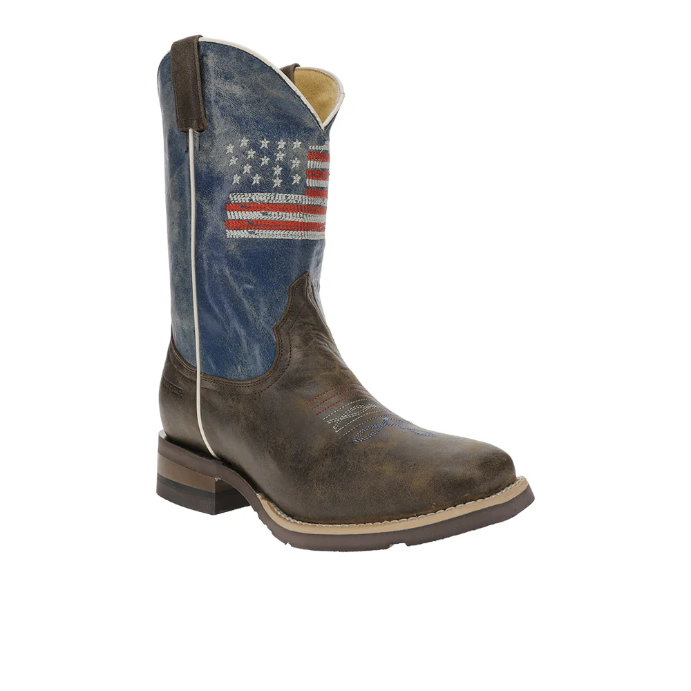 250 USA Square Toe Cowboy Boots (Big Kid) - Image 2