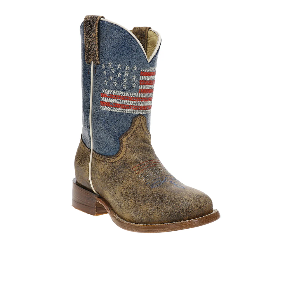 250 USA Square Toe Cowboy Boots (Little Kid) - Image 2