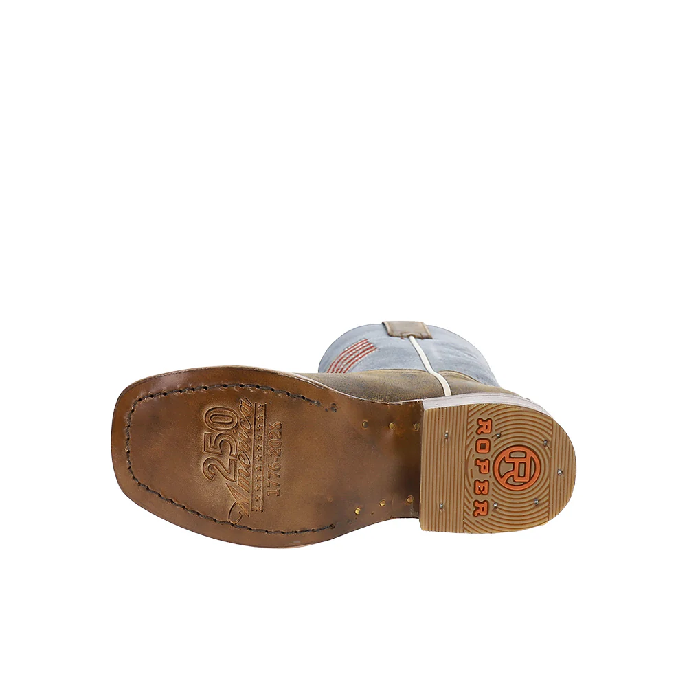 250 USA Square Toe Cowboy Boots (Little Kid) - Image 5