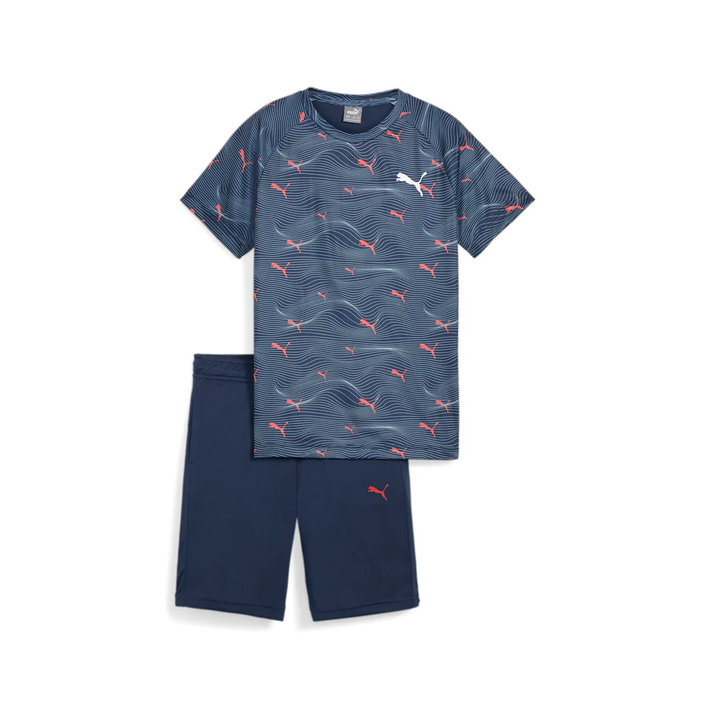 2 Piece Active Sports Crew Neck Short Sleeve T-Shirt & Shorts Set (Youth)