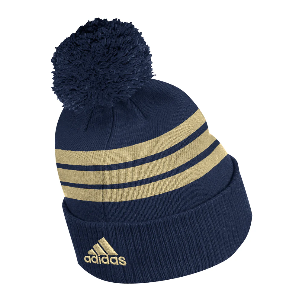 Georgia Tech Yellow Jackets 3-Stripes Cuff Pom Beanie - Image 2