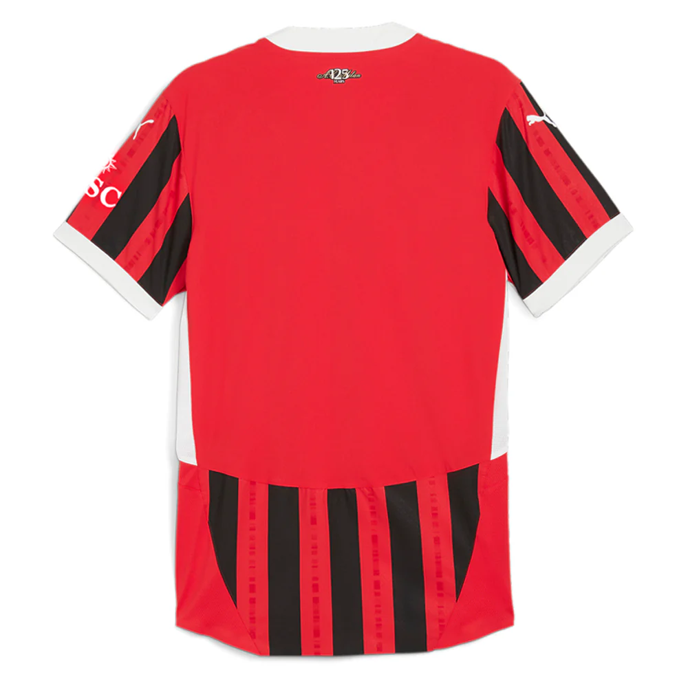 AC Milan Home Authentic Crew Neck Short Sleeve Soccer Jersey - Image 2