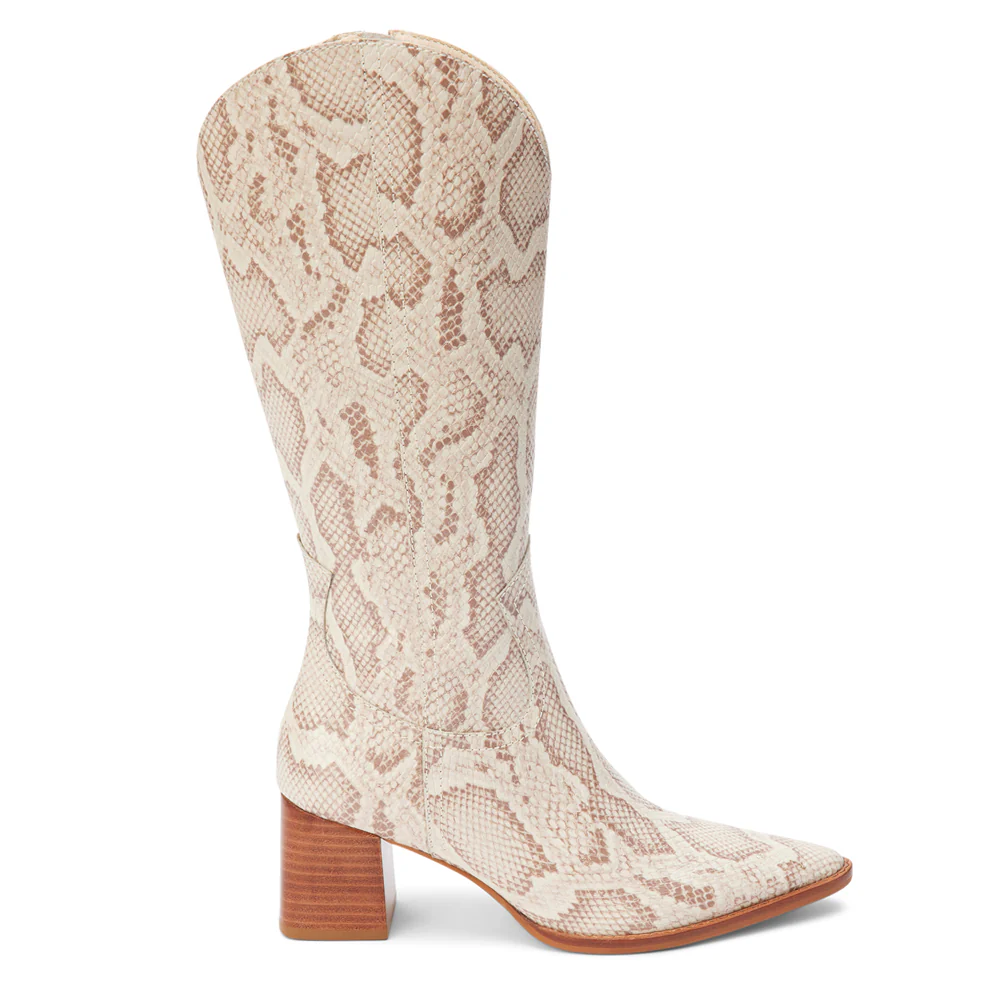 Addison Snake Pointed Toe Zippered Cowboy Boots