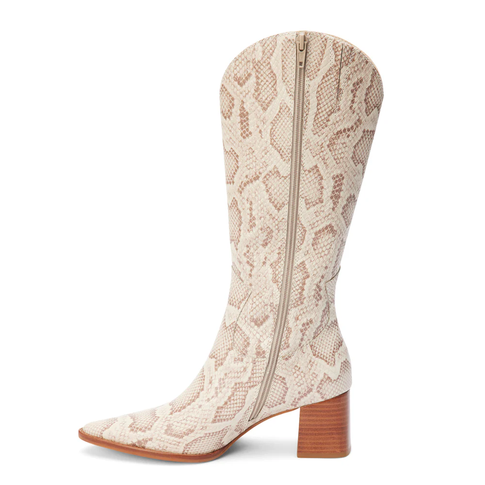 Addison Snake Pointed Toe Zippered Cowboy Boots - Image 3