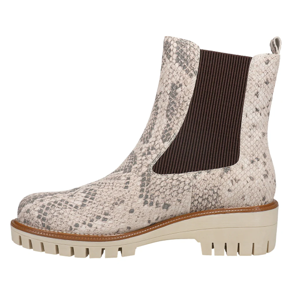 Albany Snake Round Toe Chelsea Boots - Image 3