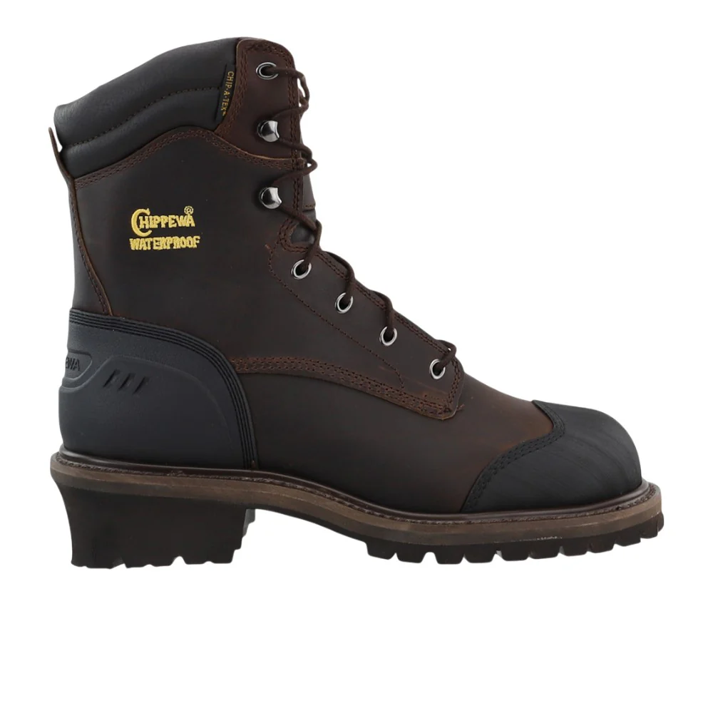 Aldarion Logger 8 Inch Waterproof Round Toe Work Boots