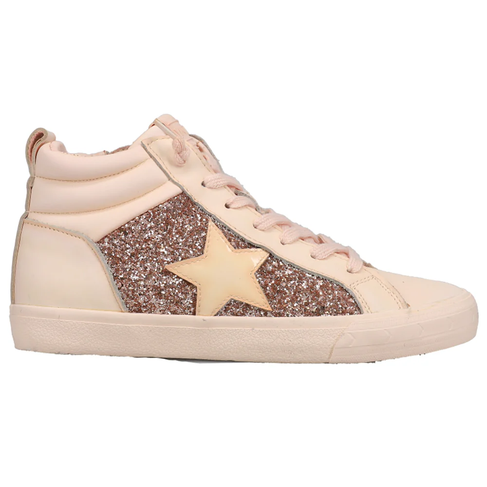 Alexis Glitter High Top Zippered Sneakers