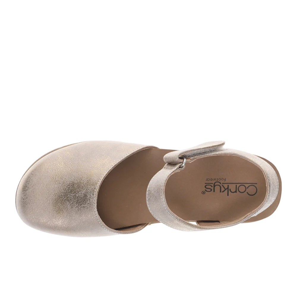 All In Closed Toe Metallic Wedge Sandals - Image 4