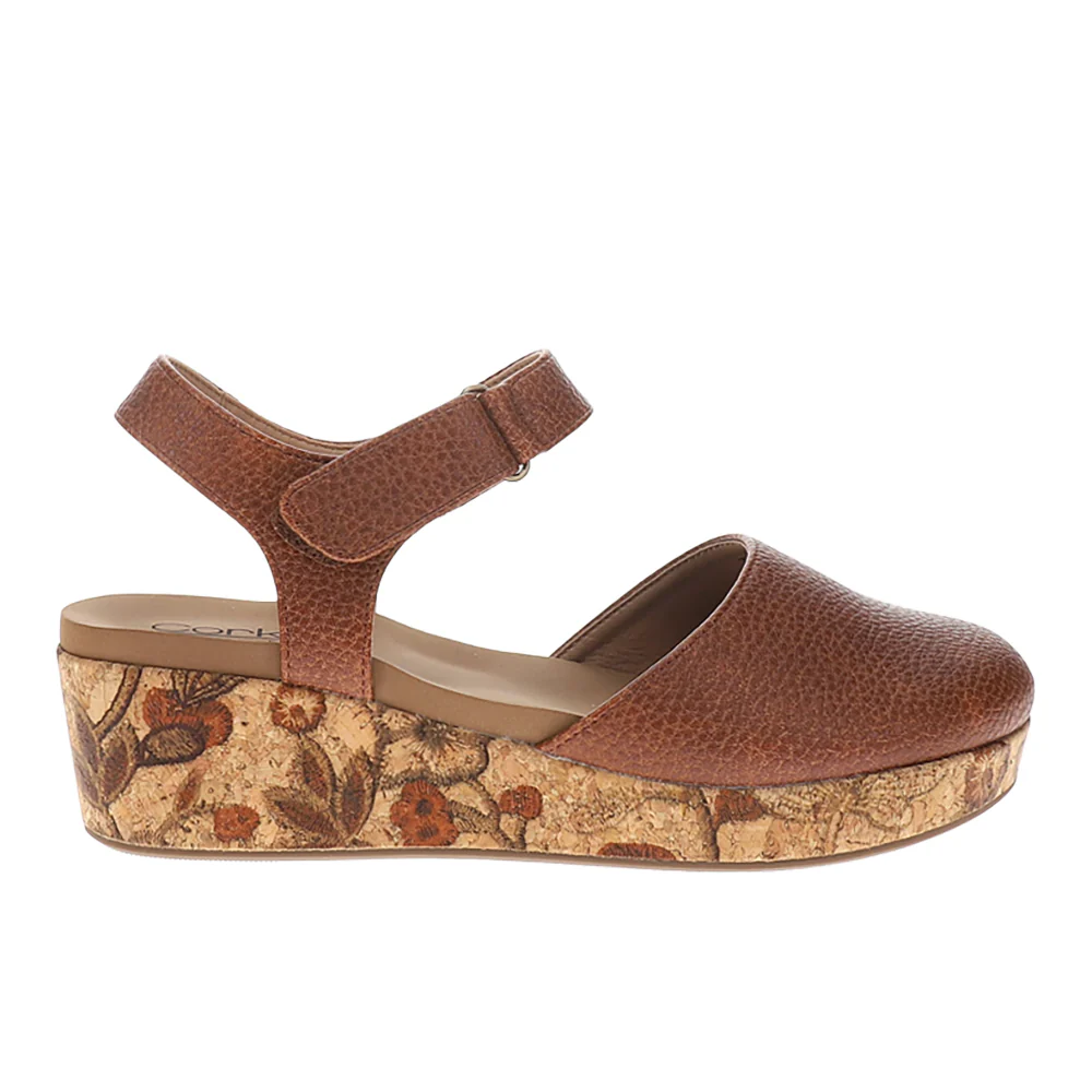 All In Floral Closed Toe Wedge Sandals
