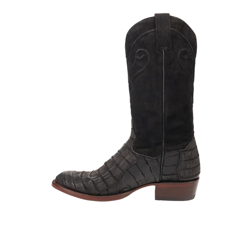 Alvis Emrboidered Caiman Pull On Round Toe Cowboy Boots - Image 3
