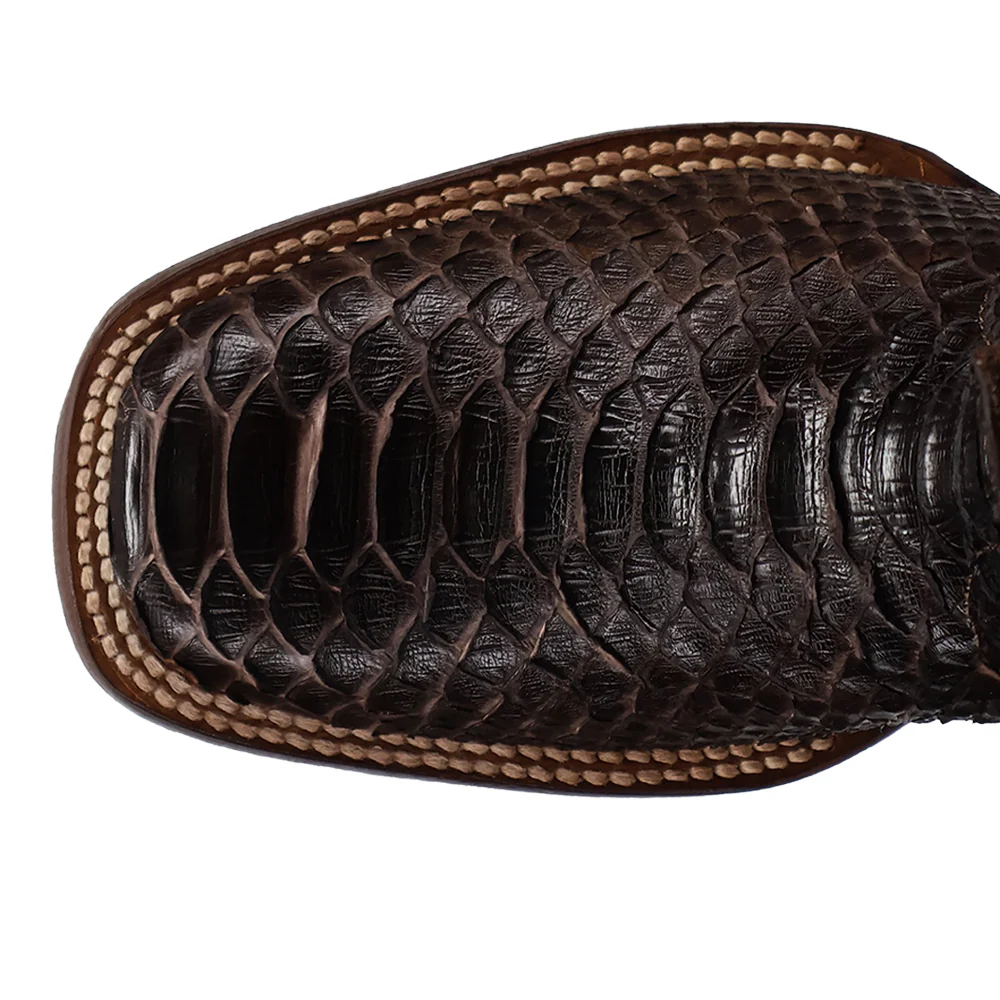 Amara Python Square Toe Pull On Cowboy Boots - Image 4