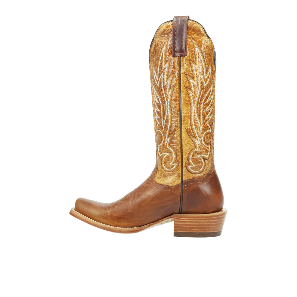 Amber Embroidered Trail Pull On Square Toe Cowboy Boots - Image 3