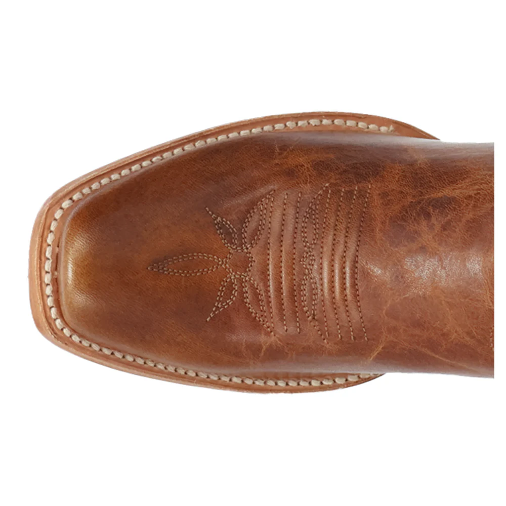 Amber Embroidered Trail Pull On Square Toe Cowboy Boots - Image 4