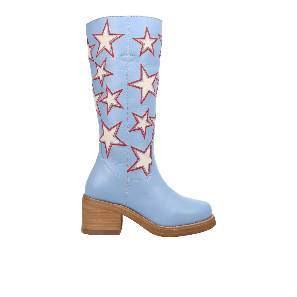 American Dream Leather Round Toe Pull On Boots