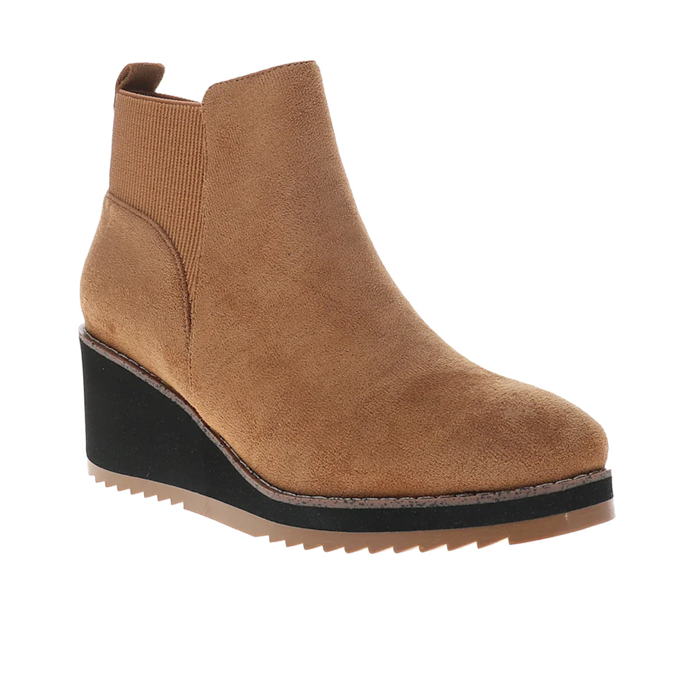 Apple Sauced Side Zip Wedge Round Toe Pull On Boots - Image 2