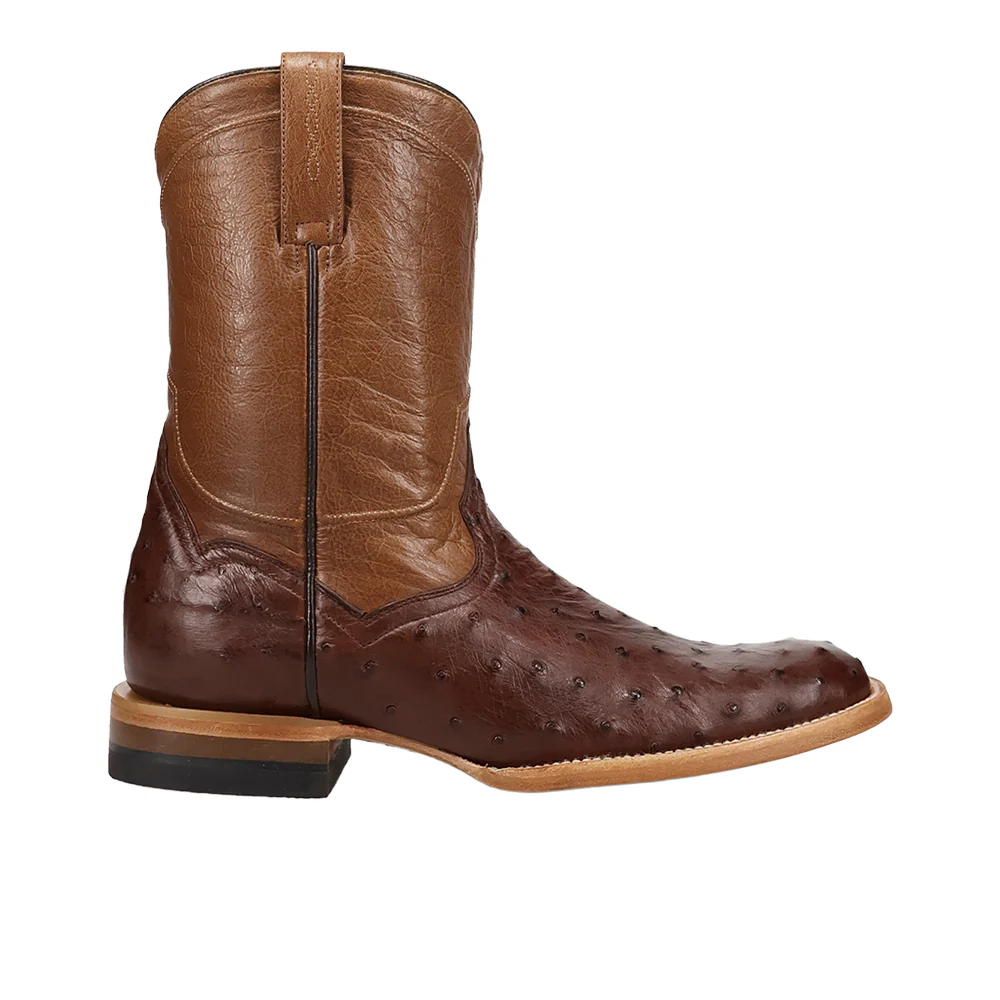 Ardor Full Quill Ostrich Round Toe Pull On Cowboy Boots