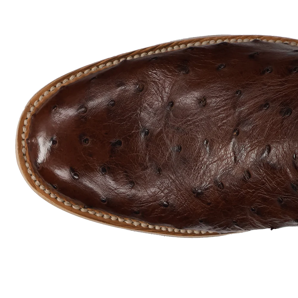 Ardor Full Quill Ostrich Round Toe Pull On Cowboy Boots - Image 4