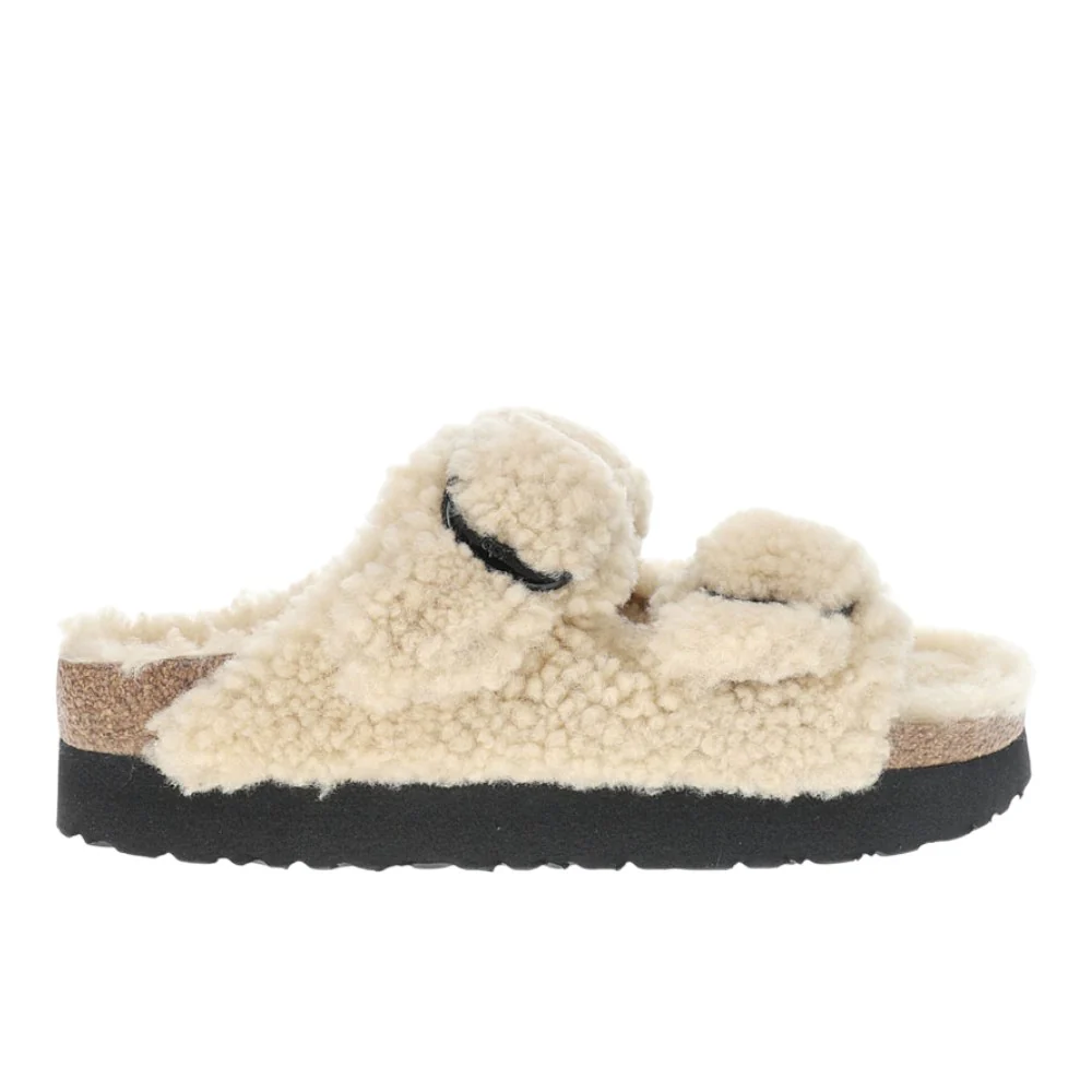 Arizona Big Buckle Shearling Footbed Sandals
