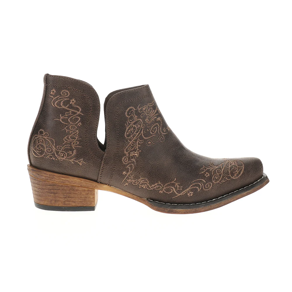 Ava Scroll Embroidered Snip Toe Cowboy Booties