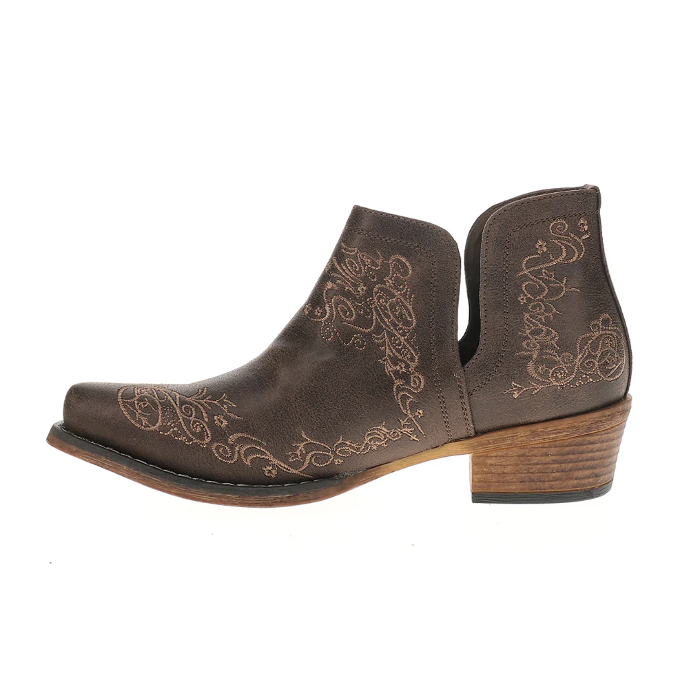 Ava Scroll Embroidered Snip Toe Cowboy Booties - Image 3