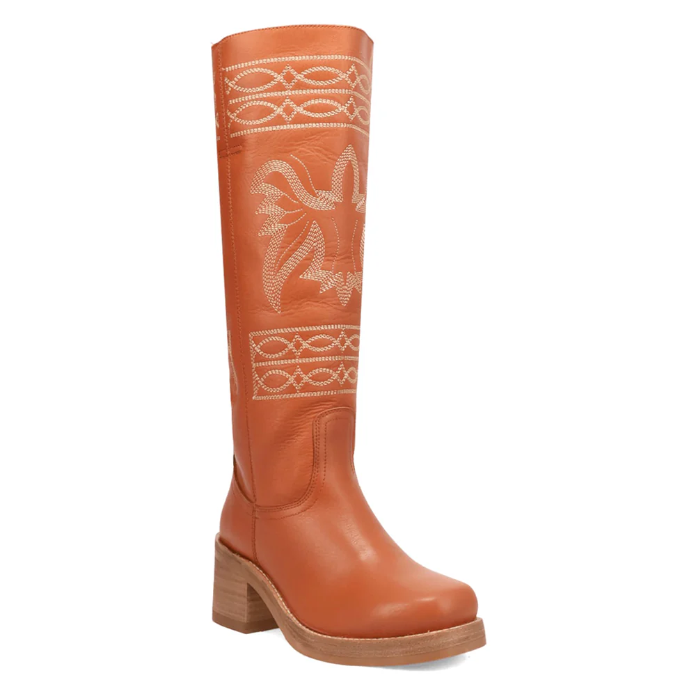 Avalon Embroidered Round Toe Pull On Boots - Image 2