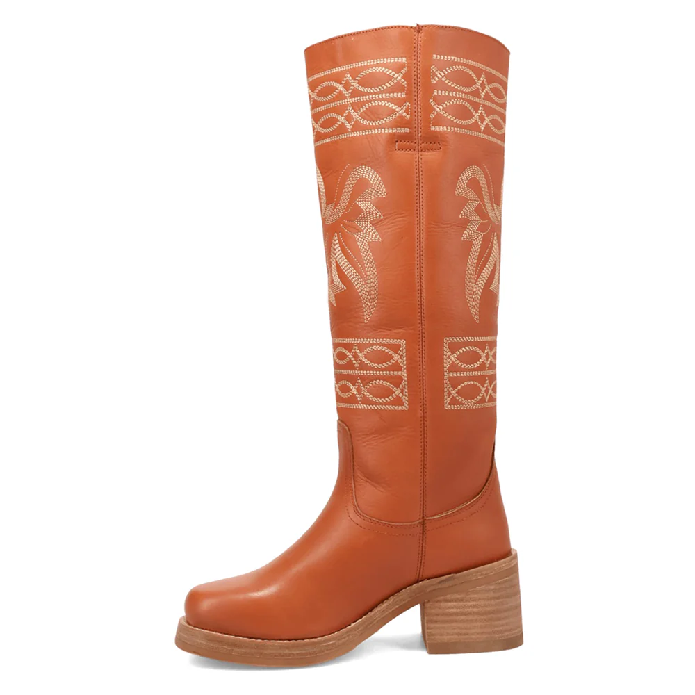 Avalon Embroidered Round Toe Pull On Boots - Image 3