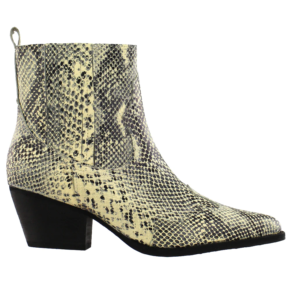 Avery Snake Pointed Toe Cowboy Booties
