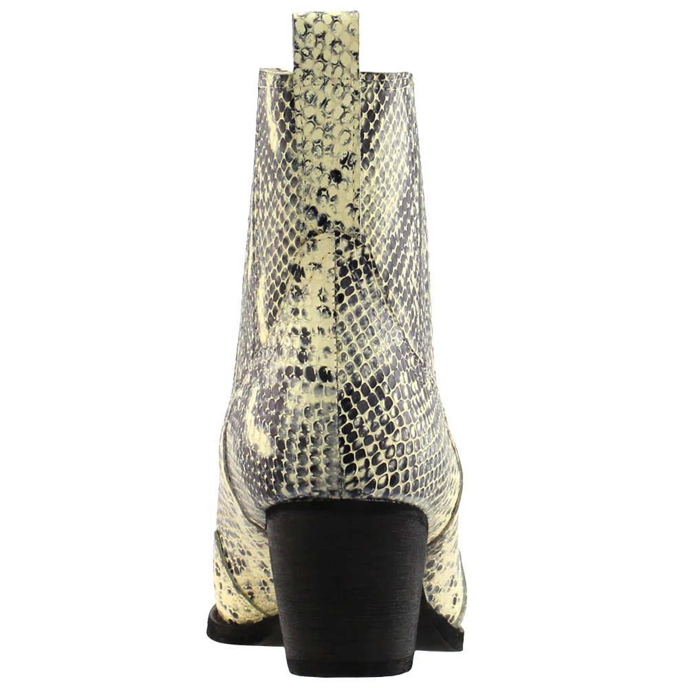 Avery Snake Pointed Toe Cowboy Booties - Image 3
