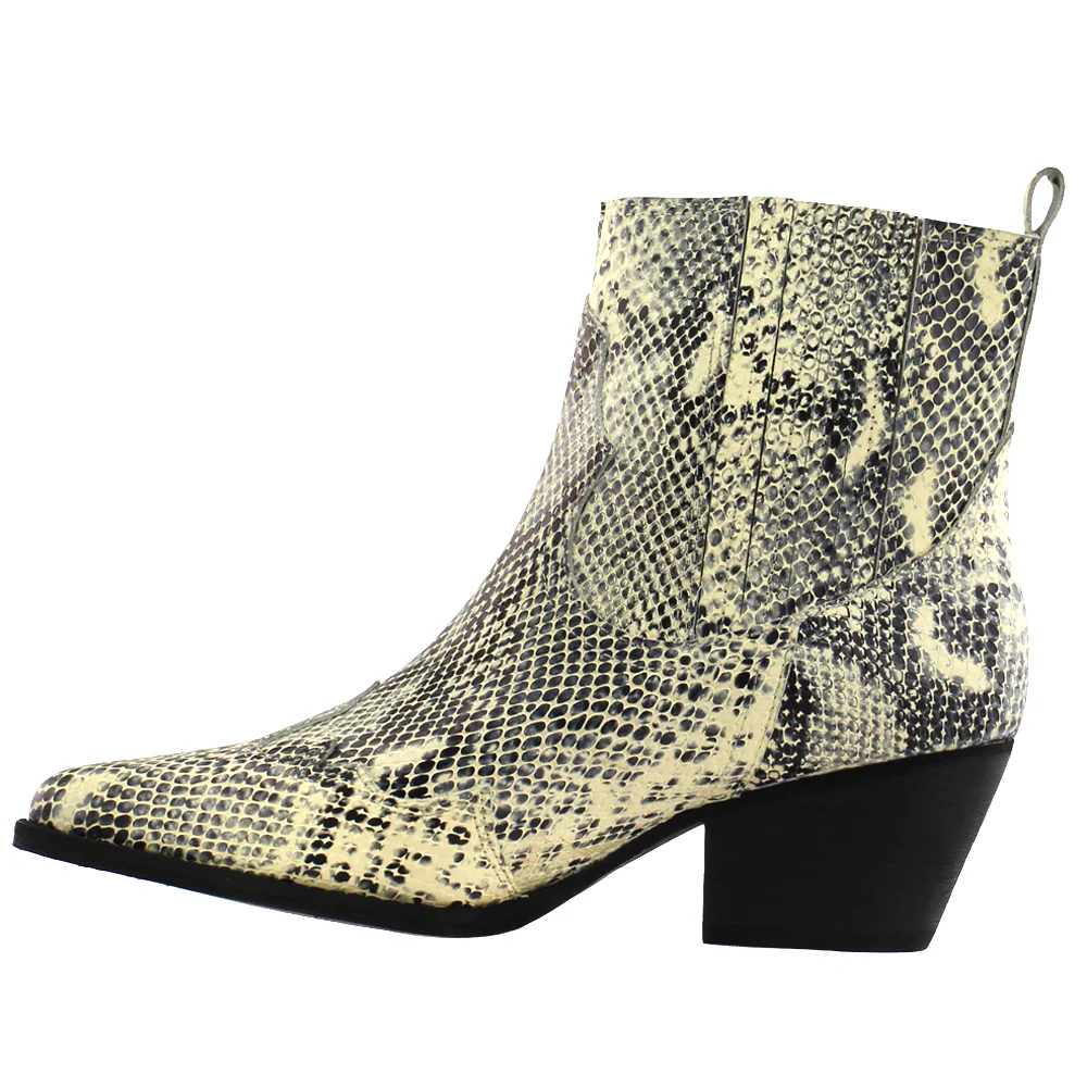 Avery Snake Pointed Toe Cowboy Booties - Image 4