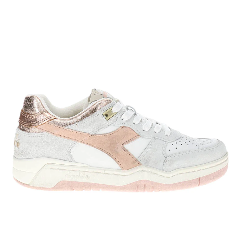B.560 Crackle Lame Metallic Lace Up Sneakers
