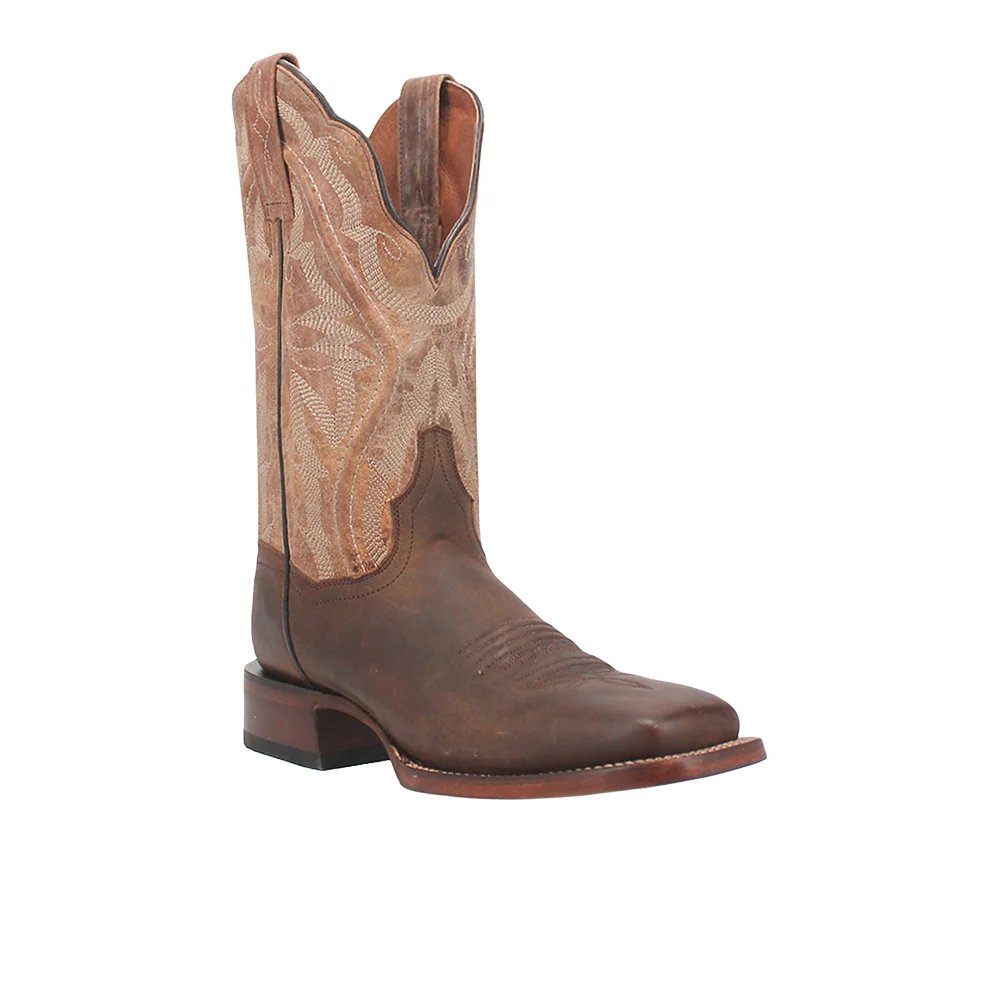 Babs Leather Embroidered Square Toe Pull On Cowboy Boots - Image 2