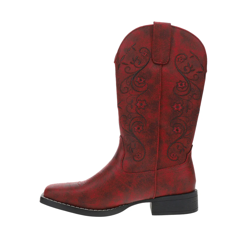 Bailey Floral Embroidered Square Toe Cowboy Boots - Image 3