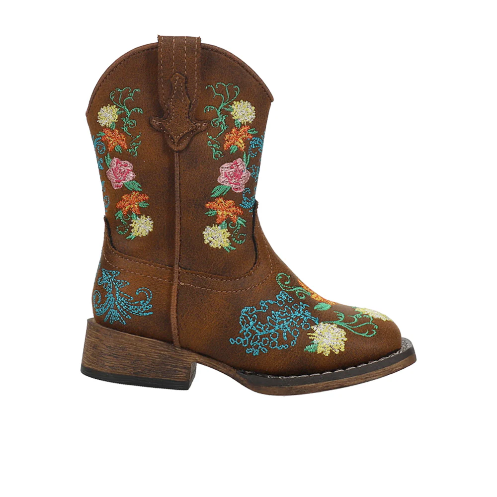 Bailey Floral Square Toe Cowboy Boots (Toddler)