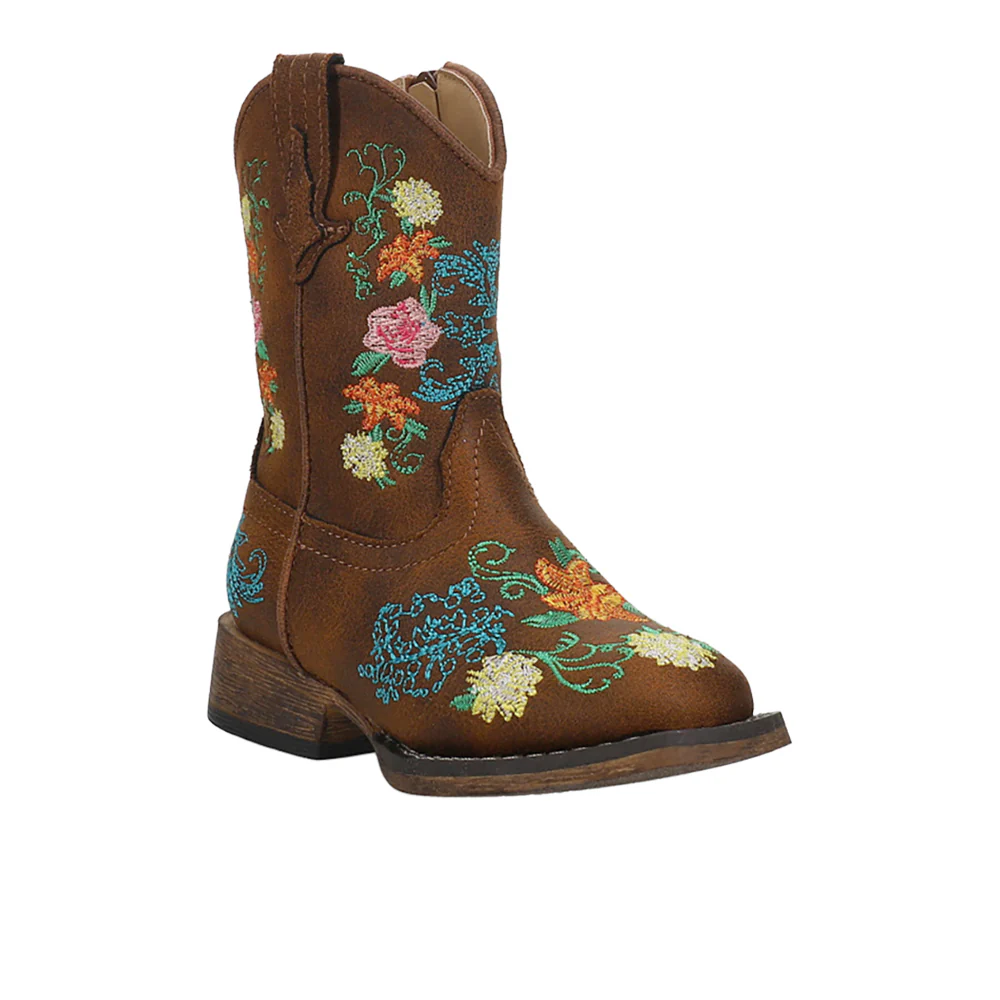 Bailey Floral Square Toe Cowboy Boots (Toddler) - Image 2