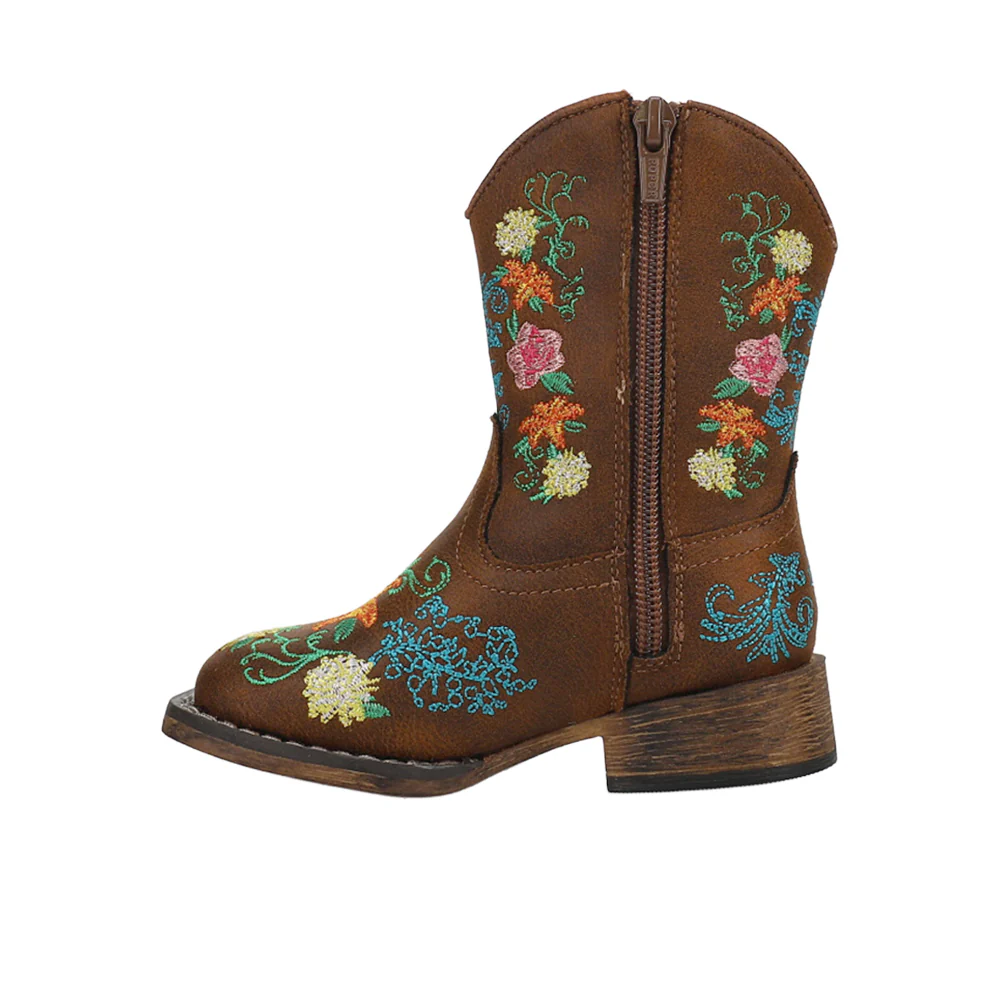 Bailey Floral Square Toe Cowboy Boots (Toddler) - Image 3