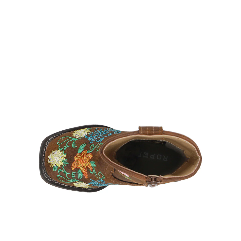 Bailey Floral Square Toe Cowboy Boots (Toddler) - Image 4