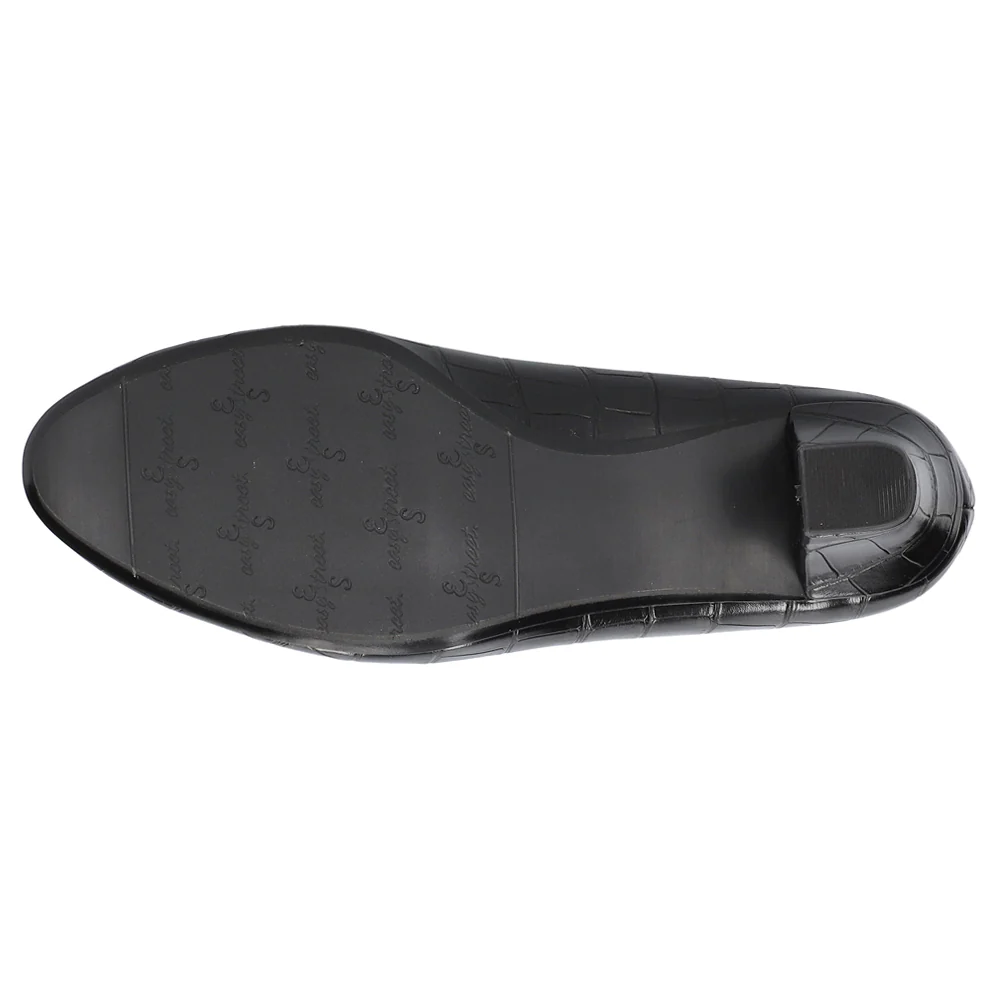 Ballari Croc Round Toe Block Heel Pumps - Image 5