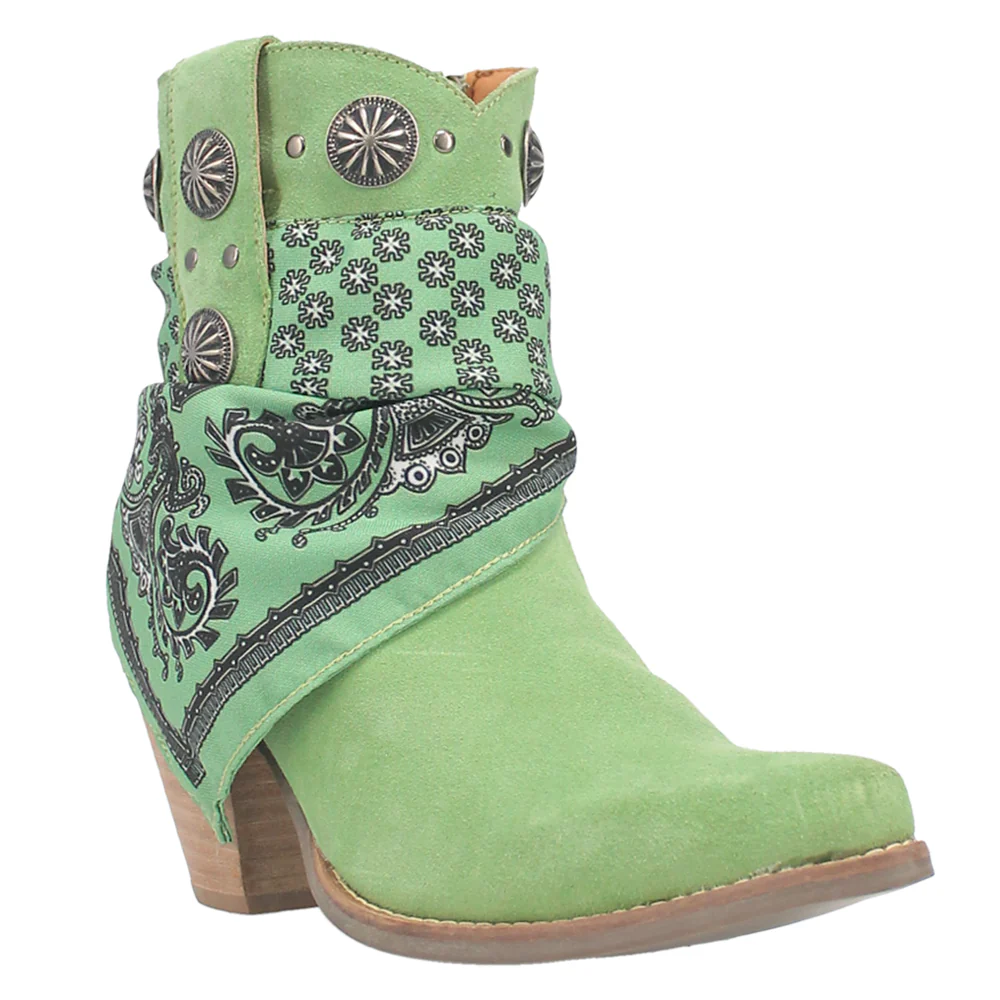 Bandida Paisley Studded Round Toe Cowboy Booties - Image 2