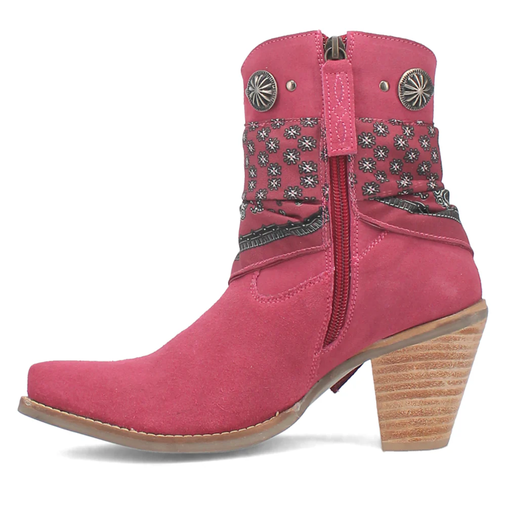 Bandida Paisley Studded Round Toe Zippered Cowboy Booties - Image 3