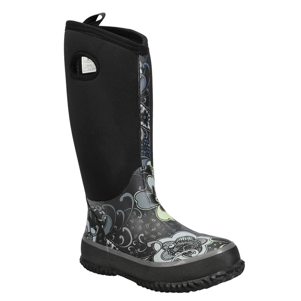Barnyard 12 Inch Floral Round Toe Rain Boots - Image 2