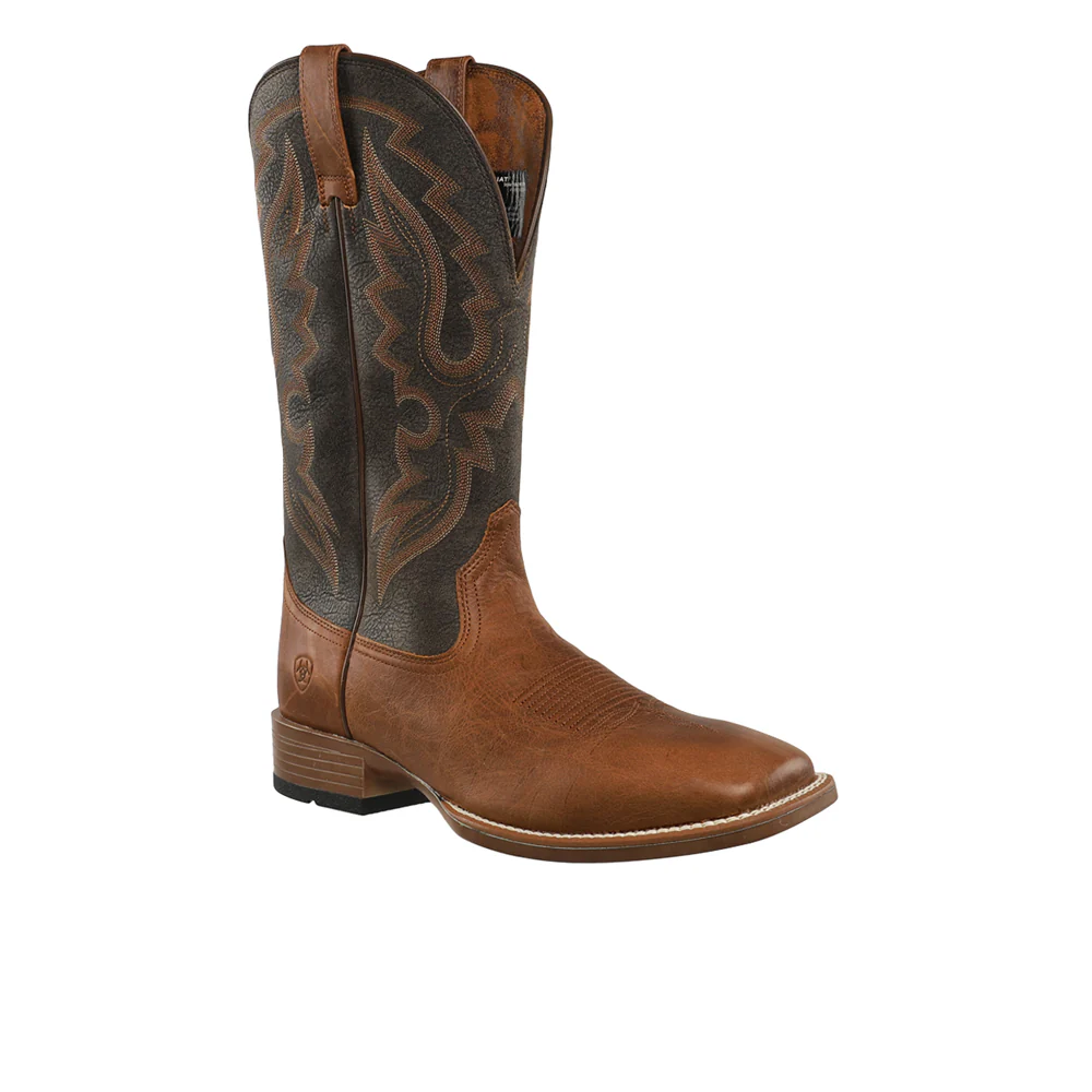 Barton Ultra Rustic Embroidered Pull On Cowboy Square Toe Boots - Image 2