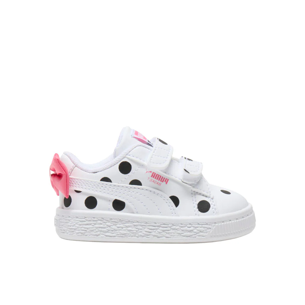 Basket Bow V Polka Dot Slip On Sneakers (Toddler)