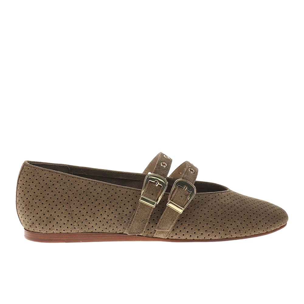 Baylee Grommet Perforated Mary Jane Ballet Flats