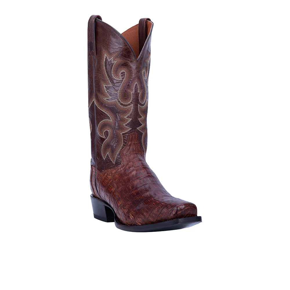 Bayou Embroidered Caiman Pull On Square Toe Cowboy Boots - Image 2