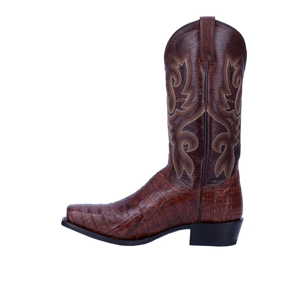 Bayou Embroidered Caiman Pull On Square Toe Cowboy Boots - Image 3