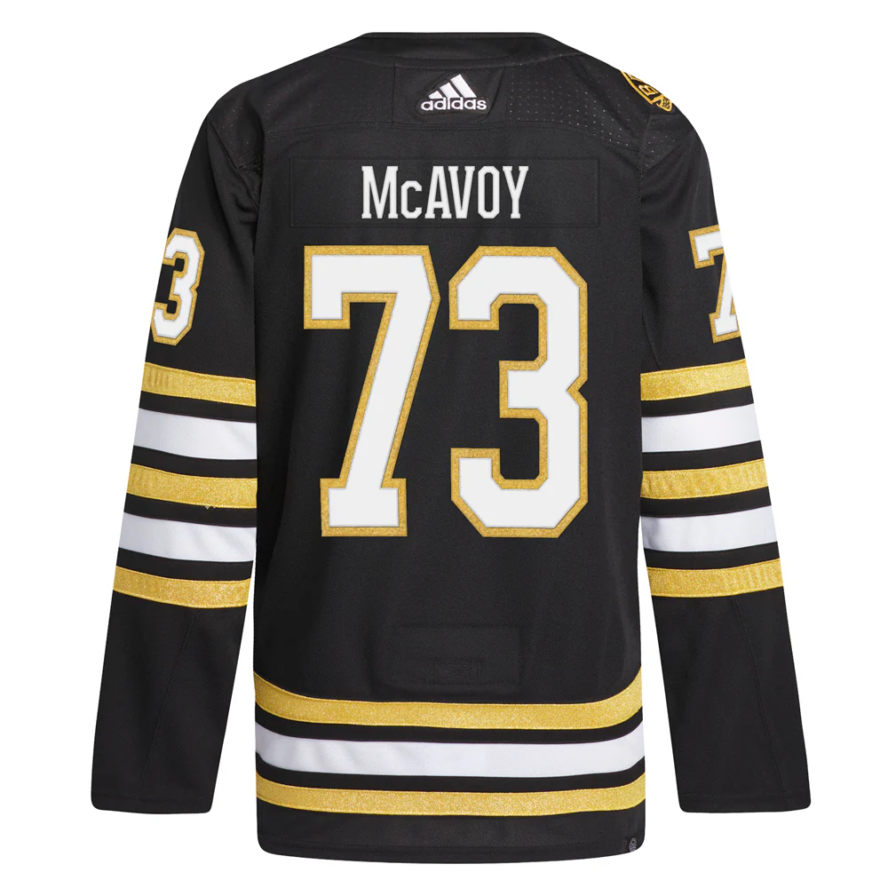 Boston Bruins Home Anniversary Crew Neck Long Sleeve Replica Jersey - Image 2
